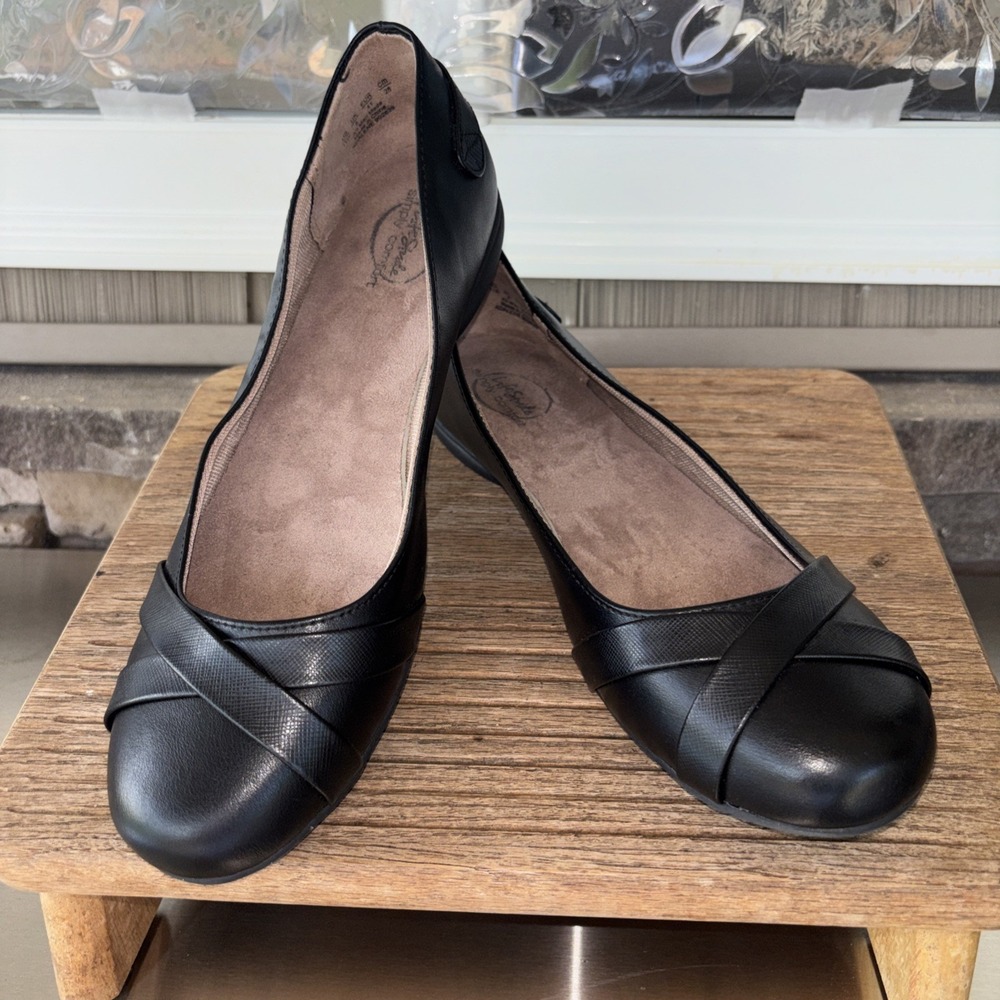 Life Stride Simply Comfort Adalene Black Flats Slip On Shoes Womans Size 11 W